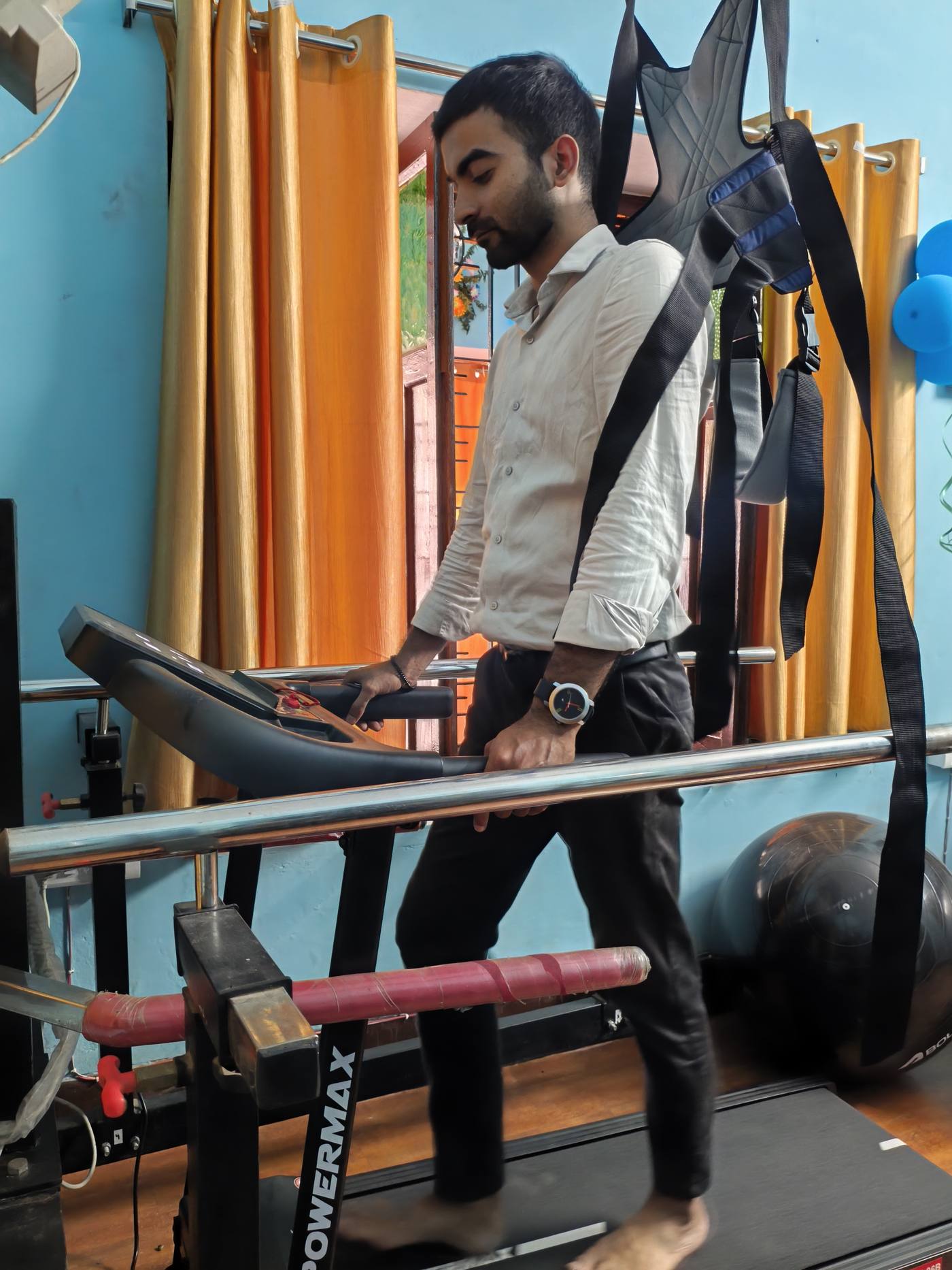 Gait training session with patient